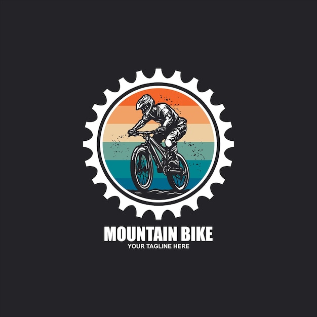 Vector símbolo vectorial del logotipo de la bicicleta de montaña