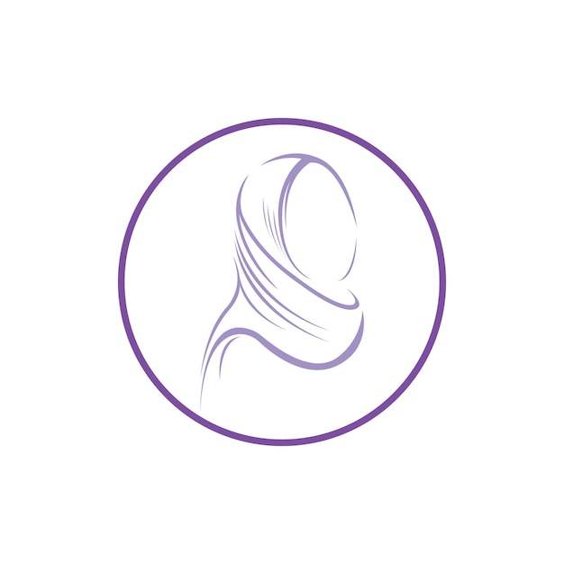 símbolo vectorial del logotipo de moda hijab sobre fondo blanco