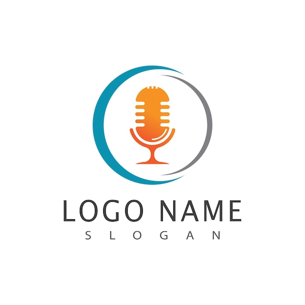 Símbolo vectorial del logotipo del podcast
