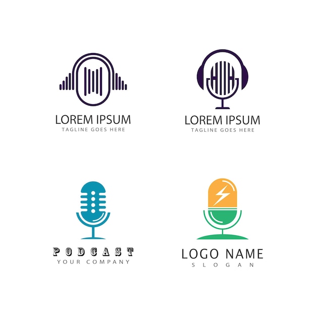 Símbolo vectorial del logotipo del podcast