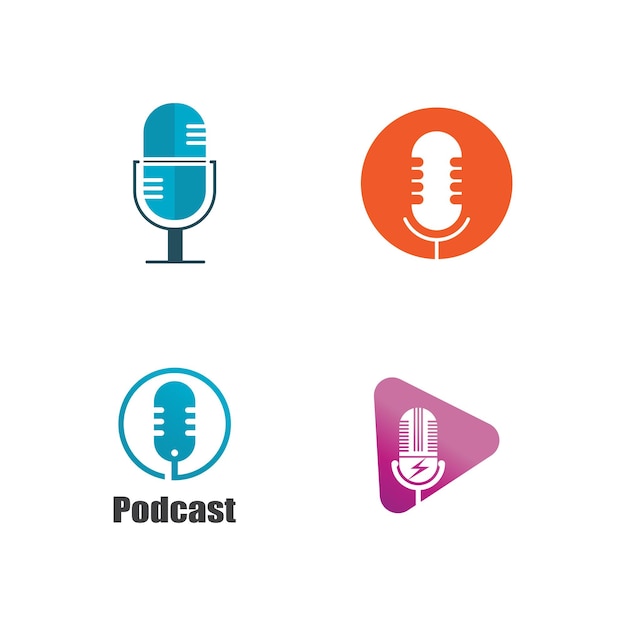 Símbolo vectorial del logotipo del podcast