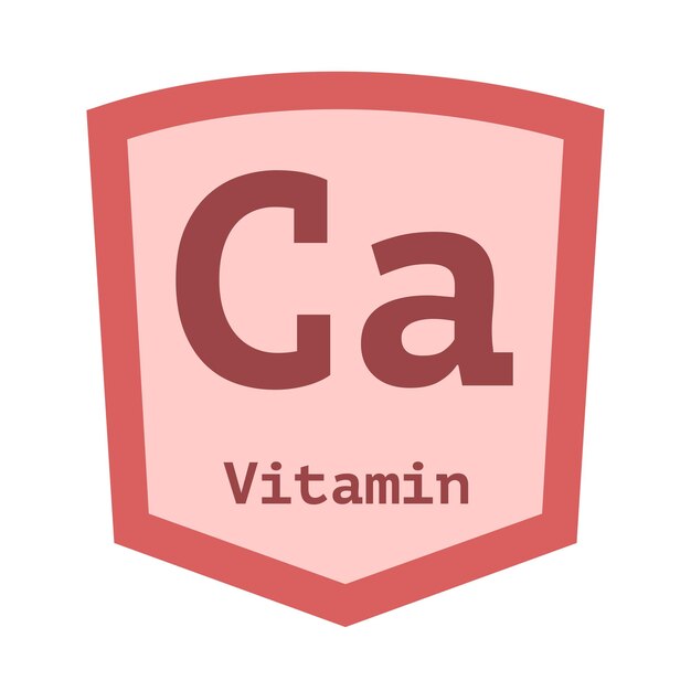 Símbolo vectorial de vitamina Ca aislado sobre un fondo blanco 10 eps