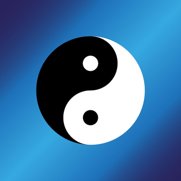 Vector símbolo vectorial yinyang sobre fondo degradado