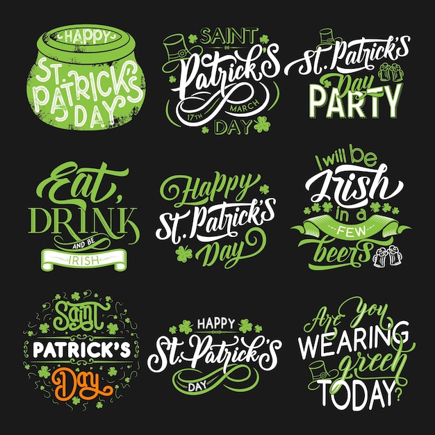 Vector símbolo verde de san patricio para el diseño de vacaciones irlandés