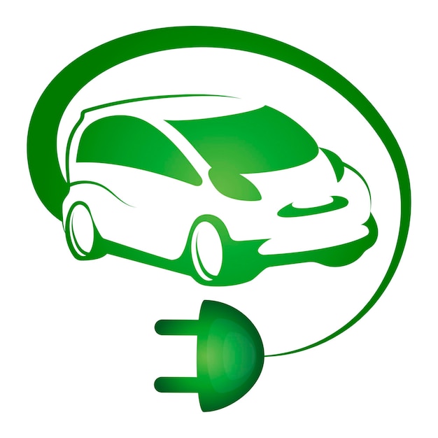 Vector símbolo verde de transporte ecológico automático