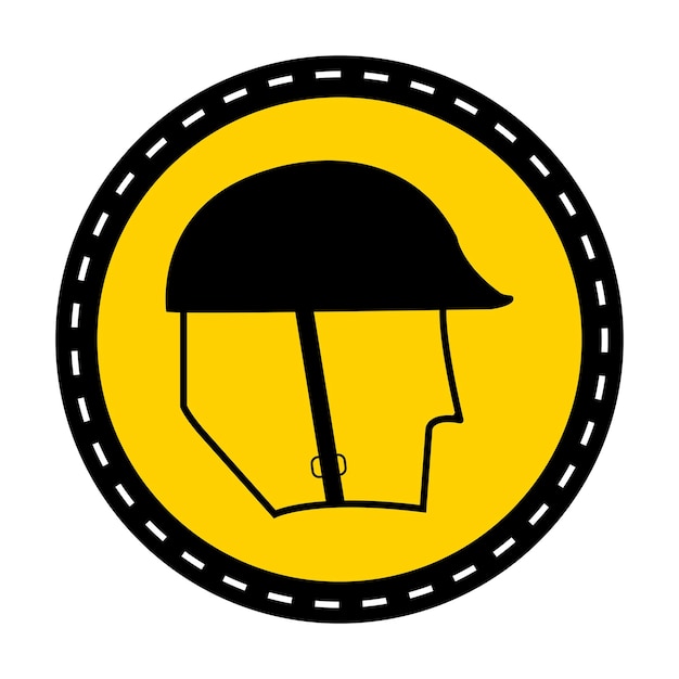 Símbolo Vestido de protección de la cabeza Signo en fondo blanco Ilustración vectorial
