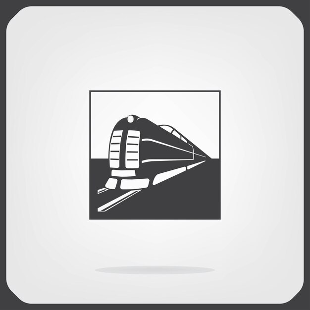 Símbolo de viaje seguro en tren Ilustración vectorial en fondo gris Eps 10