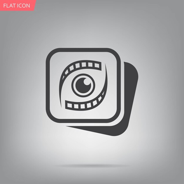 Símbolo de videovigilancia cámara mirilla ilustración vectorial sobre fondo gris Eps 10
