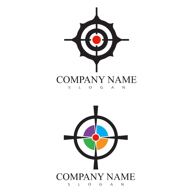 Símbolo de vista de francotirador Crosshair target logo vector