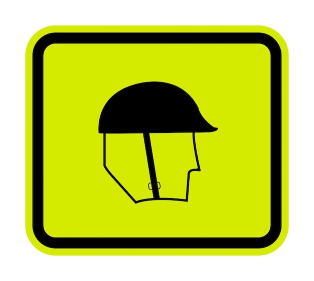 Símbolo Viste la señal de protección de la cabeza aislada en fondo blanco Ilustración vectorial EPS10