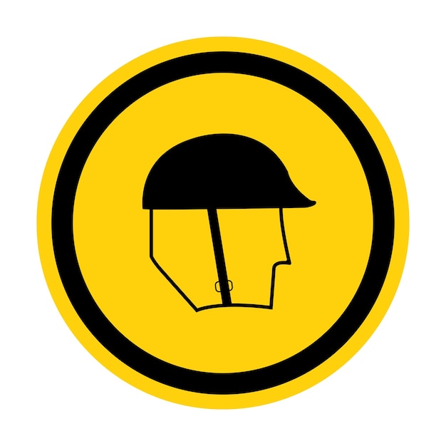 Símbolo Viste la señal de protección de la cabeza aislada en fondo blanco Ilustración vectorial EPS10