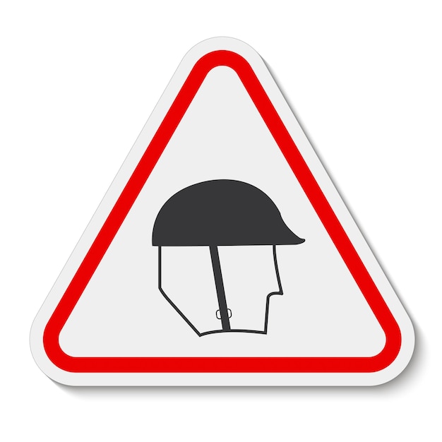 Símbolo Viste la señal de protección de la cabeza aislada en fondo blanco Ilustración vectorial EPS10