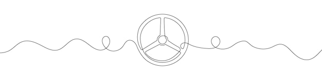 Símbolo del volante en estilo de dibujo de línea continua Arte lineal del icono del volante