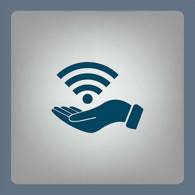 Símbolo WiFi en la mano ilustración vectorial Eps 10