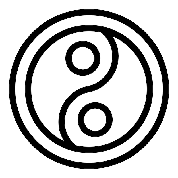 Símbolo yin yang blanco y negro que representa la dualidad y el equilibrio