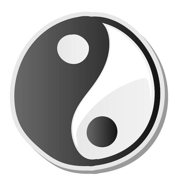 Símbolo de yin yang de la etiqueta engomada de la armonía y el equilibrio