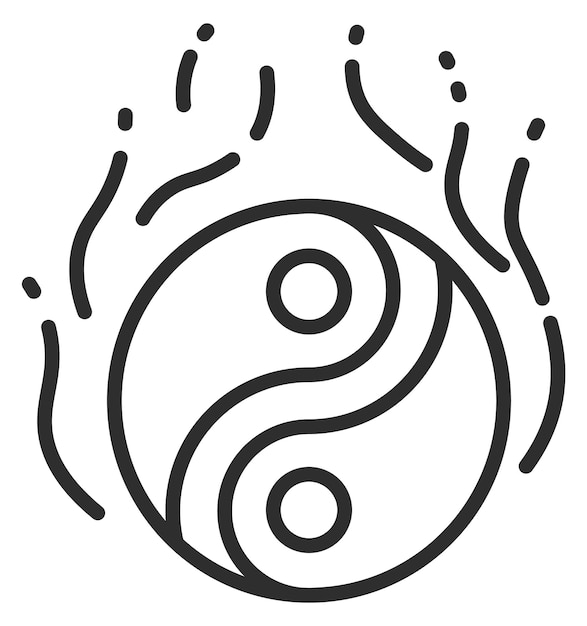 Vector símbolo de yin yang logotipo de armonía signo de equilibrio