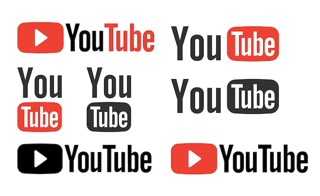 Símbolo de youtube Signo de youtube Icono de youtube Estilo de diseño plano