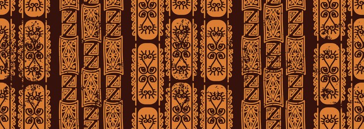 Símbolos africanos de patrones sin fisuras Dibujo étnico tribal Fondo de textura grunge dibujado a mano Ilustración vectorial para estampado textil de moda