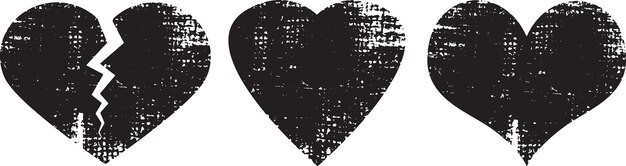 Símbolos de amor con textura para el día de San Valentín