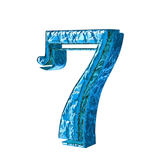 Símbolos azules estriados vista lateral derecha número 7