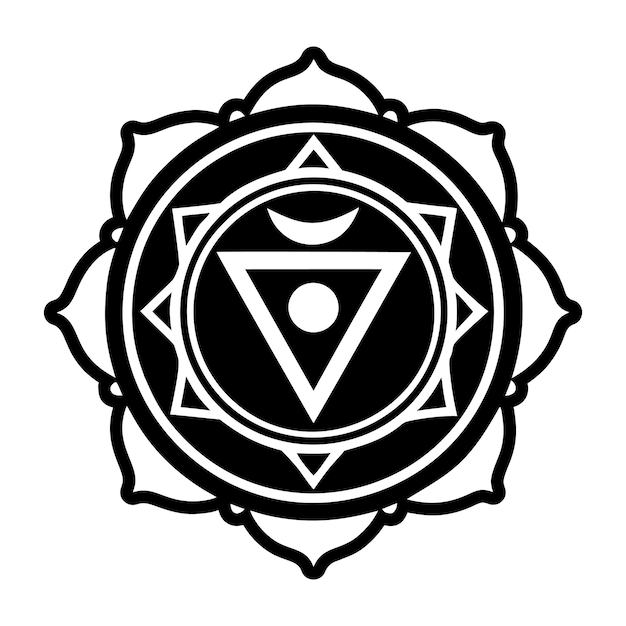 Los símbolos del chakra sánscrito los íconos del estilo glifo