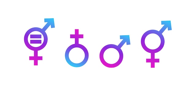 Símbolos de colores de género Relación de género masculino y femenino