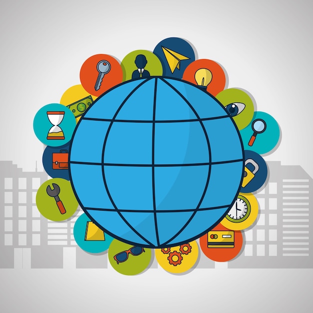 Símbolos comerciales de marketing digital
