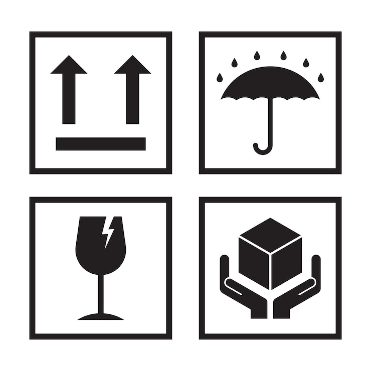 Vector símbolos de embalaje vectorial para la caja