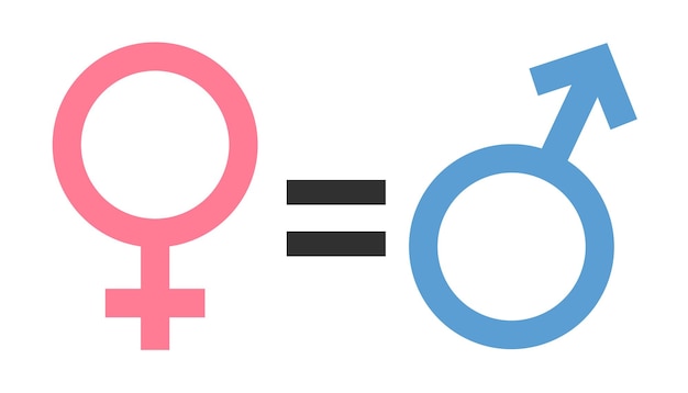 Símbolos de género iconos masculinos y femeninos esquema plantilla de diseño ilustración vectorial