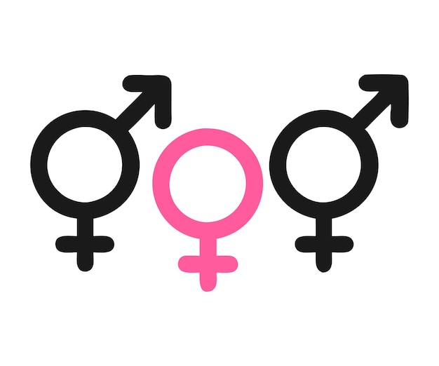 Símbolos de género representación masculina femenina y transgénero