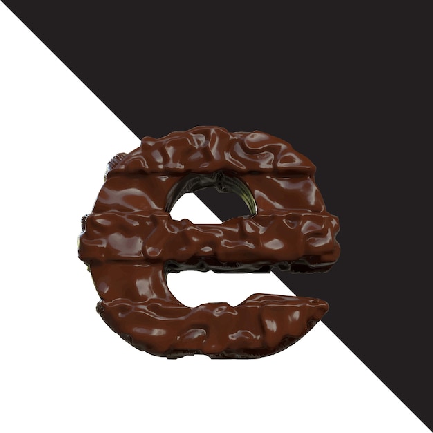 Símbolos hechos de chocolate letra e