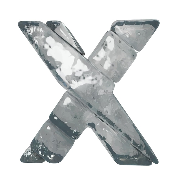 Símbolos hechos de hielo gris letra x