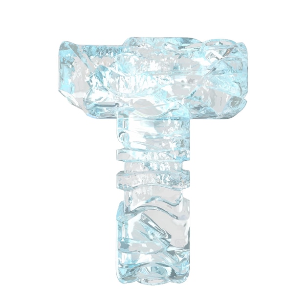 Símbolos hechos de hielo roto letra t