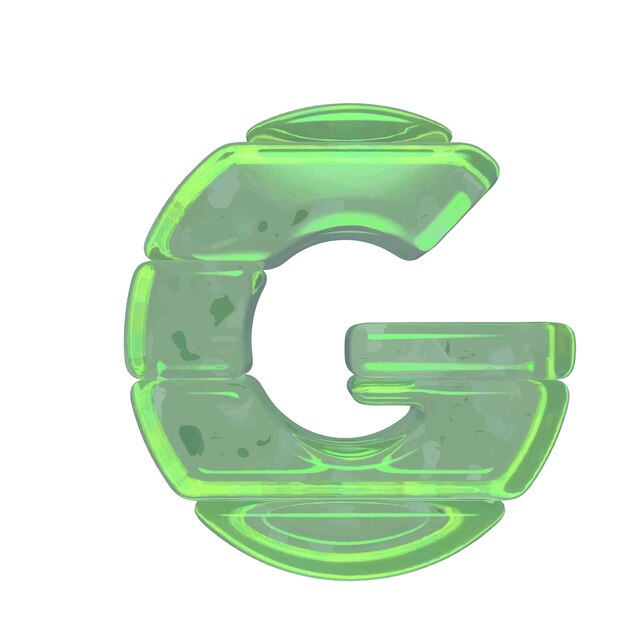 Símbolos de hielo hechos de hielo letra g