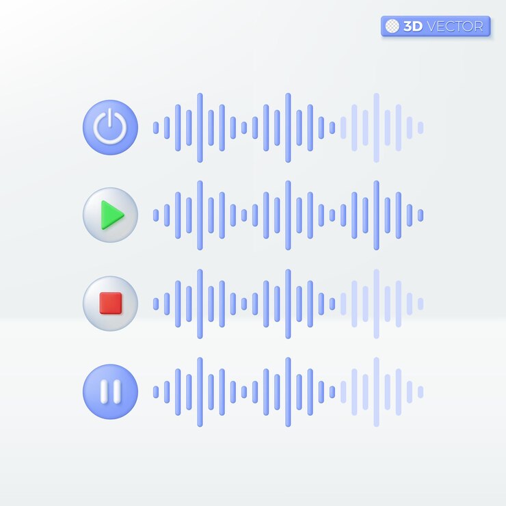 Vector símbolos de icono de control de sonido botón de música reproducir o pausar video o transmisión de audio concepto multimedia 3d vector aislado diseño de ilustración pastel de dibujos animados estilo minimalista para diseño ux ui anuncio impreso