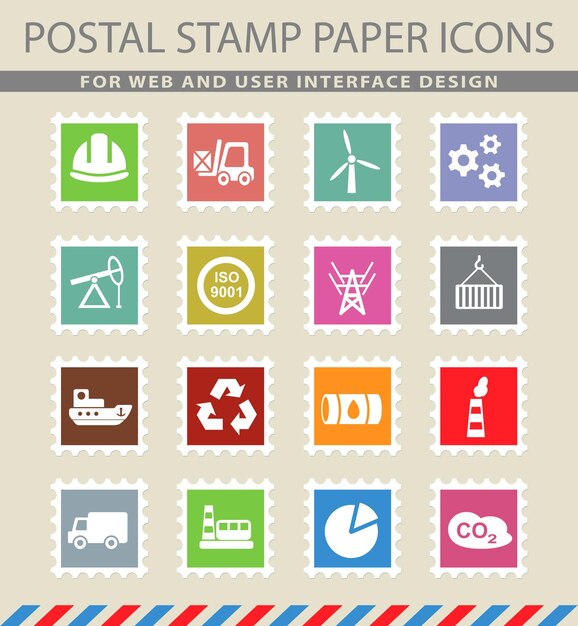 Símbolos de la industria en los iconos de papel de correo