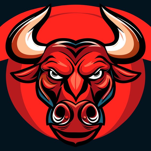 Vector símbolos del logotipo bull head retro