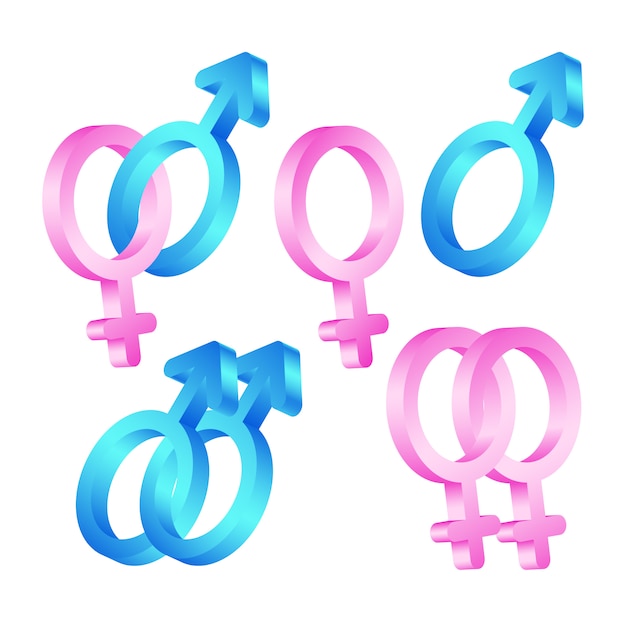 Vector símbolos masculinos y femeninos.