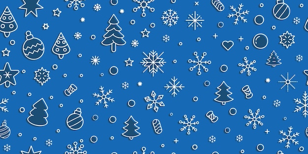 Símbolos de Navidad conjunto fondo de invierno diseño de patrón sin costuras