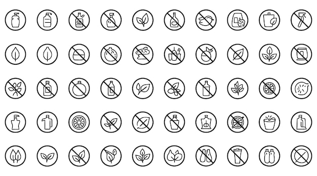 Símbolos que indican sustancias e ingredientes prohibidos