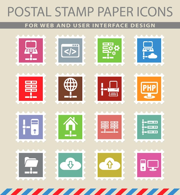 Símbolos del servidor en los iconos de papel de correo