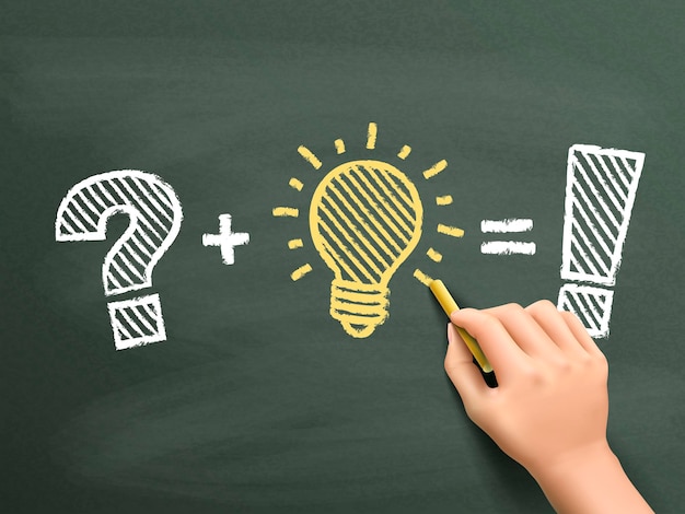 símbolos de soluciones creativas dibujados a mano