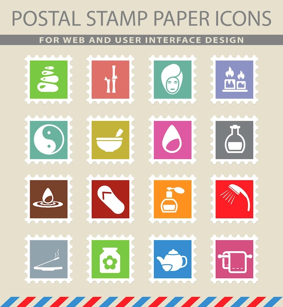 Símbolos de spa en los iconos de papel de correo