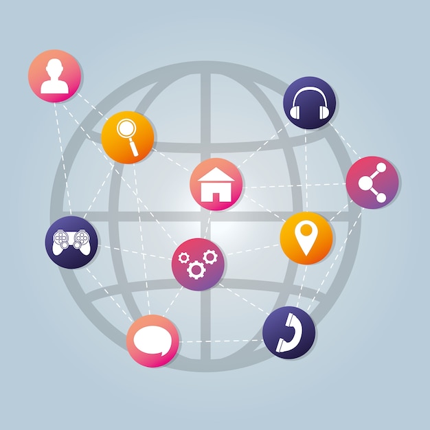 Símbolos de tecnología de medios sociales