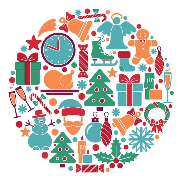 Símbolos tradicionales de Navidad y año nuevo