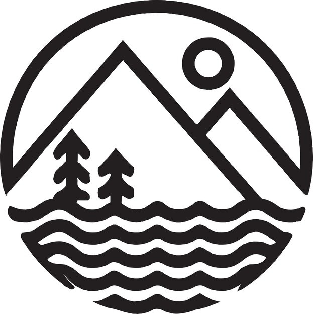 Símbolos vectoriales artísticos de VistaCraft para logotipos de paisajes