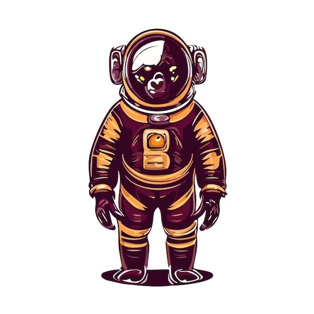 Vector simio traje de astronauta retro