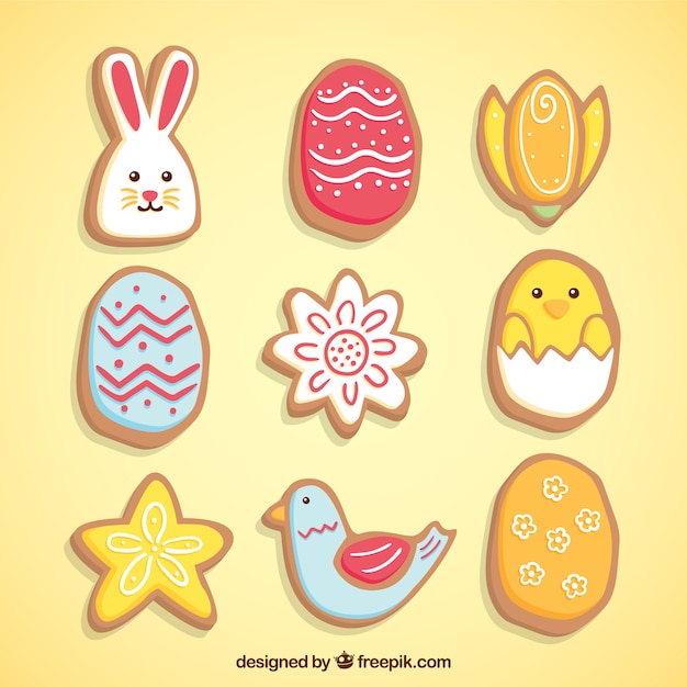 Vector simpáticas galletas de pascua