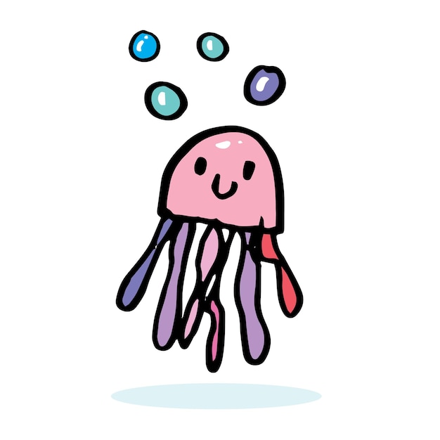 Las simpáticas medusas de dibujos animados